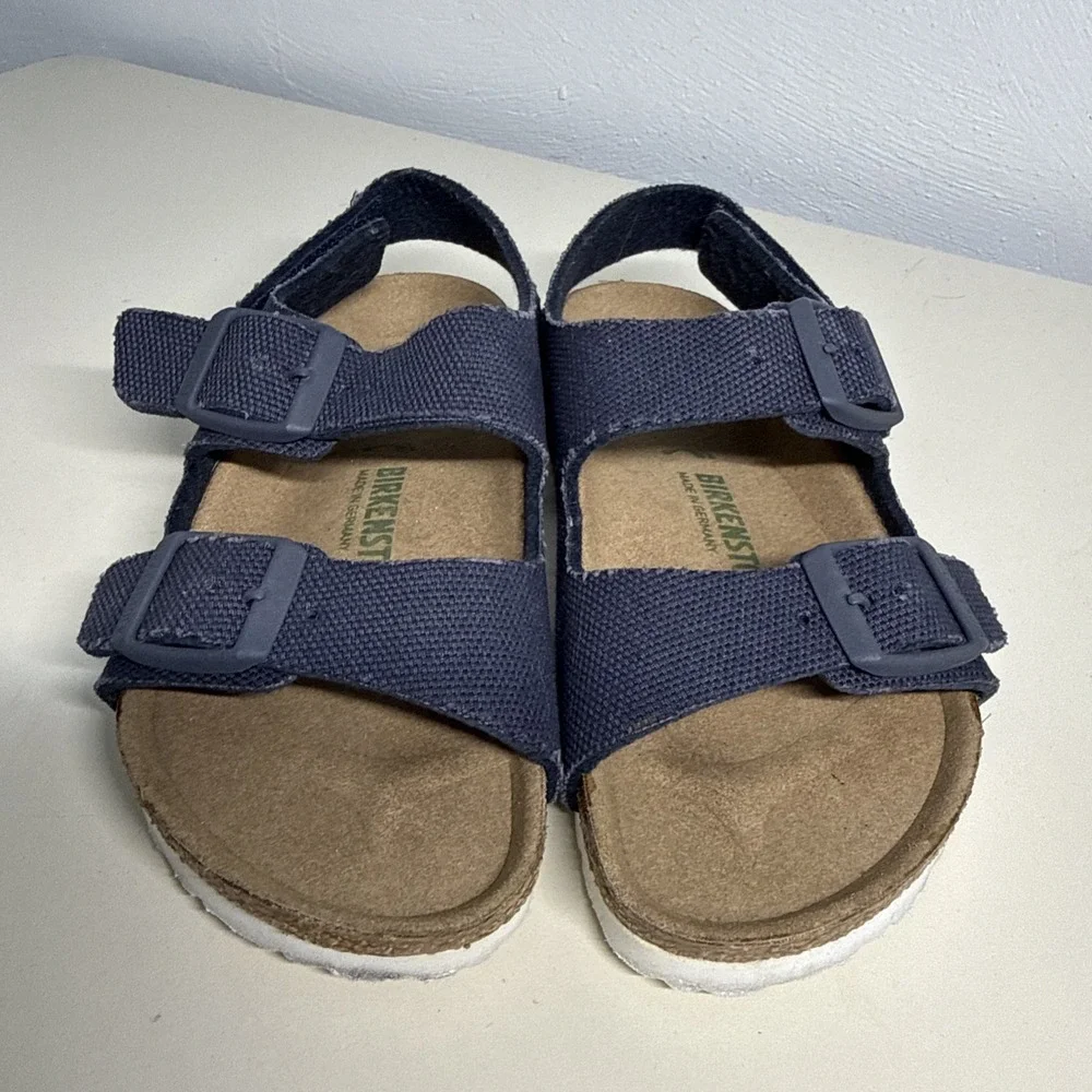 Birkenstock Sandals Kids 29 Convas Vegan Adjustable Buckle Hook & Loops Sandals
